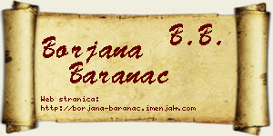 Borjana Baranac vizit kartica
